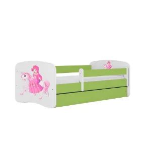 Łóżko Dziecięce Babydreams+Sz+M Zielone 80x180 1 Księżniczka