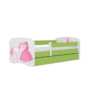 Łóżko Dziecięce Babydreams+Sz+M Zielone 80x180 2 Księżniczka