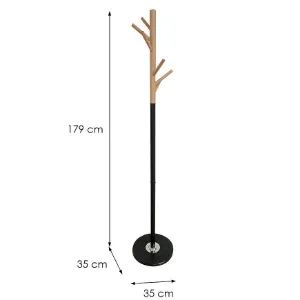 Obrazek Wieszak metalowy 9463 Wooden czarny/naturalny