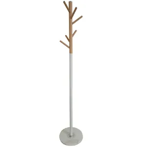 Obrazek Wieszak metalowy 9464 Wooden biały/naturalny