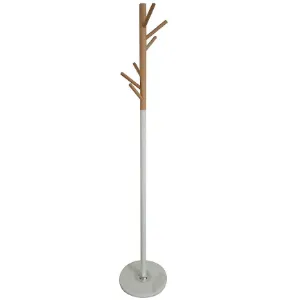 Obrazek Wieszak metalowy 9464 Wooden biały/naturalny