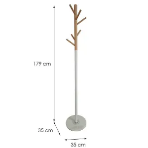 Obrazek Wieszak metalowy 9464 Wooden biały/naturalny