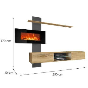 Obrazek Meblościanka Flame E  antracyt/dąb flagstaff
