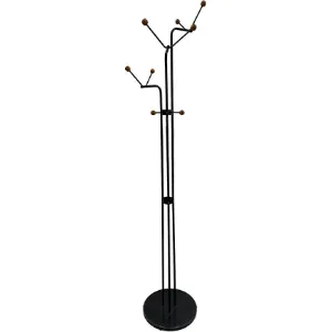 Obrazek Wieszak metalowy stojący Plata 9069 czarny/naturalny