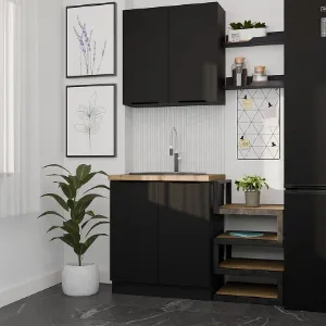 Kuchnia Siena Czarny Mat 80cm Bez Blatu