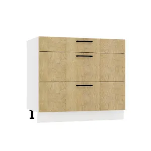 Szafka kuchenna Denis D90PC S/3 dąb london/biały