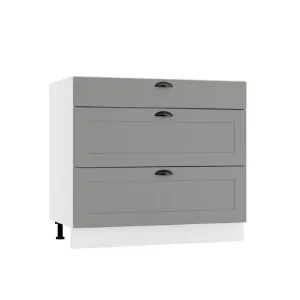 Szafka kuchenna Adele D90PC S/3 szary mat/biały