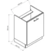 Obrazek Szafka Kuchenna Anika D60 PC P/L grafit/grafit