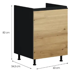 Obrazek Szafka Kuchenna Industry D60ZL czarny/artisan