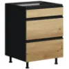 Obrazek Szafka Kuchenna Industry D60 3SZ METALBOX czarny/artisan