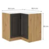 Obrazek Szafka Kuchenna Stilo Grafit/Artisan 90x90 Nd 2f Bb