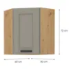 Obrazek Szafka kuchenna Luna Claygrey/Artisan 60X60 GN-72 2F (45°)