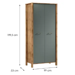 Obrazek Szafa Indygo S2D dąb wotan-green