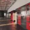 Obrazek Szafka biurowa Beata metalowa antracyt/czerwony