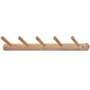 Obrazek Wieszak Drewniany Z Haczykami Gc7316-5 Naturalny