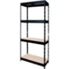 Obrazek Regał metalowy magazynowy nitowany czarny 180x75x35 cm – 4 półki/200 kg