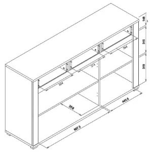 Obrazek Komoda York Y-3 Dąb/Grafit