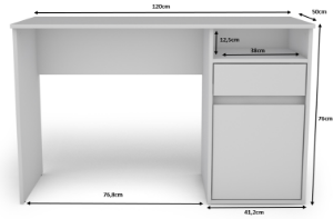 Obrazek Biurko Sara 120x50x76 Biały 637149