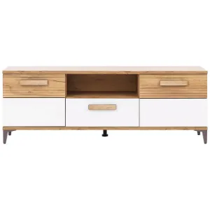 Obrazek Szafka RTV Snobi Sb01 Dąb Craft/Biel Alpejska