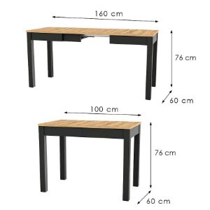 Obrazek Stół rozsuwany Orion 03 dąb craft/czarny