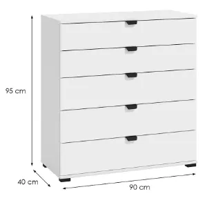 Obrazek Komoda Duerto 5f Biała 11008296