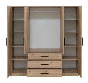 Obrazek Szafa czterodrzwiowa z szufladami Koleo dąb artisan