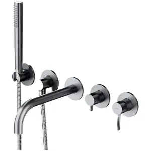 Bateria wannowa 5-otworowa podtynkowa Y nikiel
