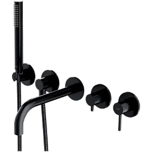 Bateria wannowa 5-otworowa podtynkowa Y czarna