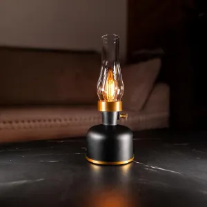 Obrazek Lampa stołowa naftowa OLIA USB IP44 black