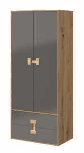 Szafa dwudrzwiowa z szufladami Index 01 dąb artisan/szary połysk