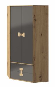 Szafa narożna dwudrzwiowa Index 02 dąb artisan/szary połysk