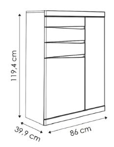 Obrazek Komoda dwudrzwiowa z szufladami Summer 2D-3S TYP 33