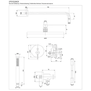 Obrazek System prysznicowy podtynkowy z baterią mechaniczną Y nikiel
