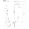 Obrazek System natryskowy z deszczownicą i baterią termostatyczną Y miedź