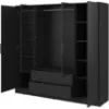 Obrazek Szafa Kelly 4D RM czarny z led