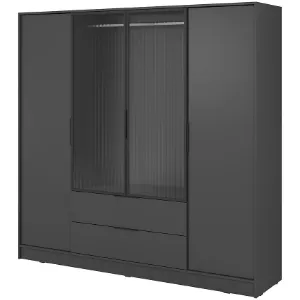 Szafa Kelly 4D RM grafit z led