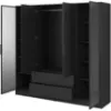 Obrazek Szafa Kelly 4D RD czarny z led