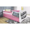 Obrazek Łóżko dziecięce Babydreams+SZ+M różowy 80x160 auto