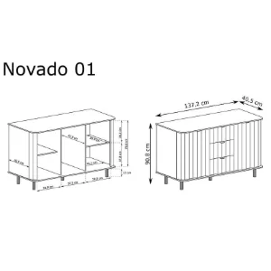 Obrazek Komoda Novado 1nv 140 Biały Klasyczny