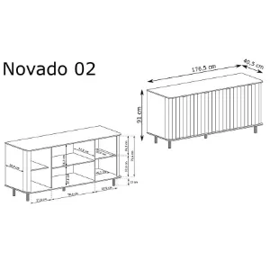 Obrazek Komoda Novado 2nv 180 Biały Klasyczny