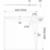 Obrazek Brodzik kwadratowy AQM12461CST 90X90X3 czarny
