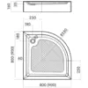 Obrazek Brodzik półokrągły 80x80x16 zabudowany R55 AQM352L