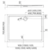 Obrazek Brodzik prostokątny Black Stone 90x100x5 Espera AQM268CST