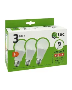 Obrazek Żarówka Led Qtec 9W A60 E27 4200K 3pack