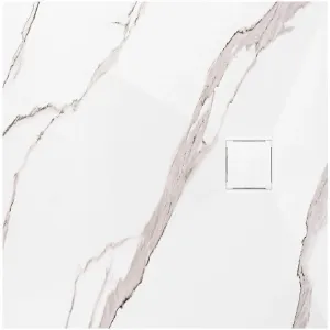 Obrazek Brodzik kwadratowy Magnum Carrara White 90x90x2,5 Rea K7005