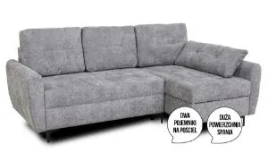 Narożnik z funkcją spania Focus LUX lewy popiel