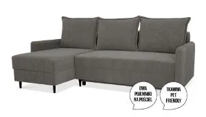 Obrazek Narożnik z funkcją spania Cord popielaty
