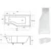Obrazek Wanna Integra 170/75  P + parawan 2 elementowy
