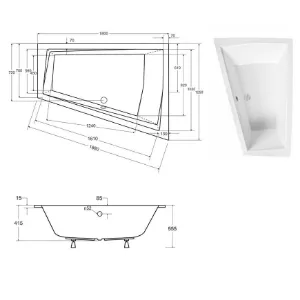 Obrazek Wanna Intima Duo Slim 180/125 L ze stelażem