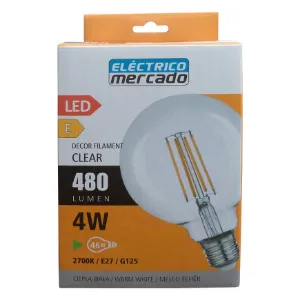 Obrazek Żarówka FL G125 4W/470LM E27 230V 2700K CLEAR